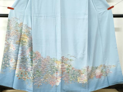 平和屋着物●豪華色留袖　総刺繍　浜松籬京風景文　暈し染め　さが美扱い　正絹　逸品　CABM4357yc
