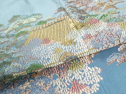 平和屋着物●豪華色留袖　総刺繍　浜松籬京風景文　暈し染め　さが美扱い　正絹　逸品　CABM4357yc