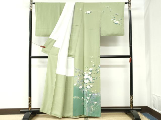 平和屋着物●十日町友禅作家　関口遼一　訪問着　童子枝花文　暈し染め　正絹　逸品　CABM4358yc