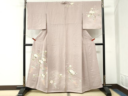 平和屋着物●訪問着　友禅　作家物　枝花文　正絹　逸品　CABM4362yc