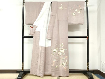 平和屋着物●訪問着　友禅　作家物　枝花文　正絹　逸品　CABM4362yc