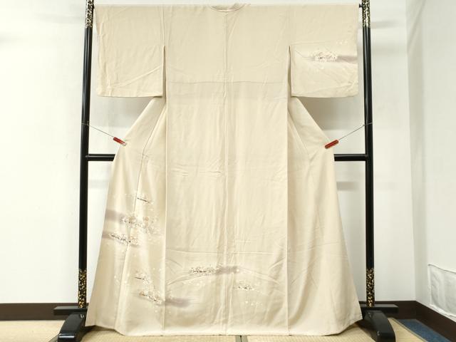 平和屋着物●訪問着　霞吉祥橘花枝花文　暈し染め　金彩　正絹　逸品　CABM4367yc