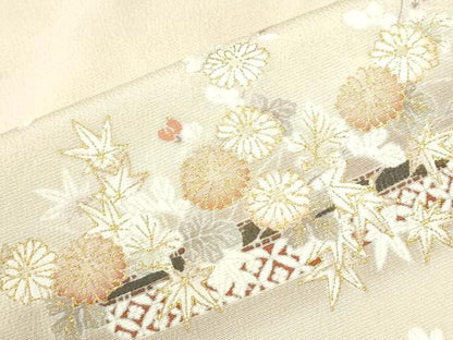 平和屋着物●訪問着　霞吉祥橘花枝花文　暈し染め　金彩　正絹　逸品　CABM4367yc