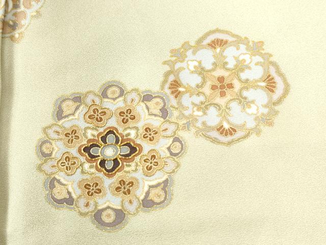 平和屋着物●訪問着　駒刺繍　花唐草文　金彩　正絹　逸品　CABM4373yc