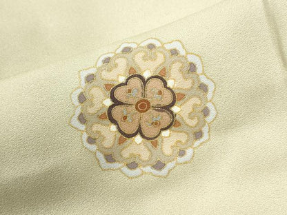 平和屋着物●訪問着　駒刺繍　花唐草文　金彩　正絹　逸品　CABM4373yc