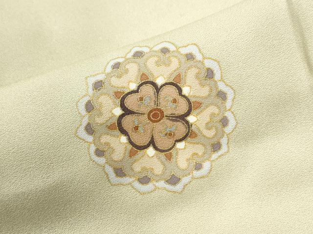 平和屋着物●訪問着　駒刺繍　花唐草文　金彩　正絹　逸品　CABM4373yc