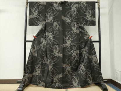平和屋着物●本場村山大島紬　枝蕾文　正絹　逸品　未使用　CABM4378yc