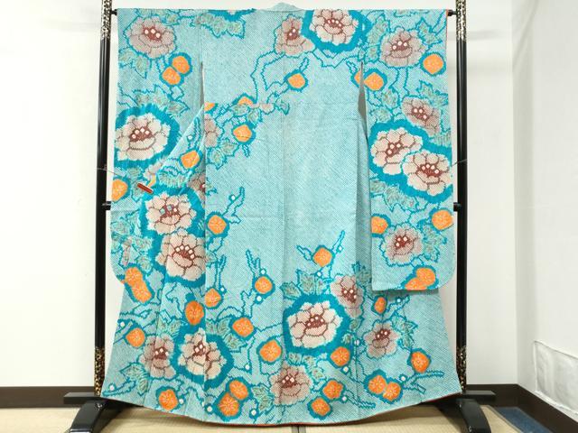 平和屋着物●豪華振袖　総絞り　枝花文　正絹　逸品　CABM4382yc
