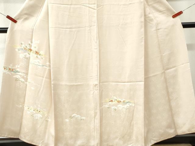平和屋着物●訪問着　駒刺繍　霞花松文　金彩　正絹　逸品　CABM4383yc