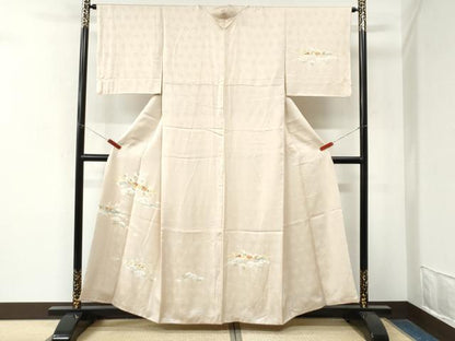 平和屋着物●訪問着　駒刺繍　霞花松文　金彩　正絹　逸品　CABM4383yc