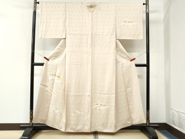 平和屋着物●訪問着　駒刺繍　霞花松文　金彩　正絹　逸品　CABM4383yc