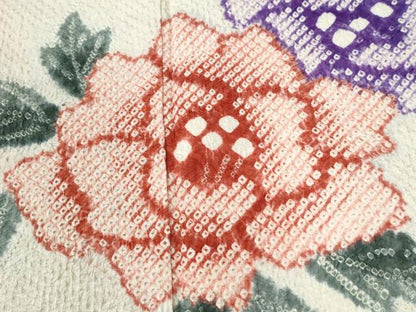 平和屋着物●豪華振袖　総絞り　牡丹花文　正絹　逸品　CABM4385yc