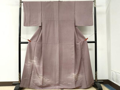 平和屋着物●色留訪問着　紬地　霞溢れ松葉文　正絹　逸品　CABM4387yc