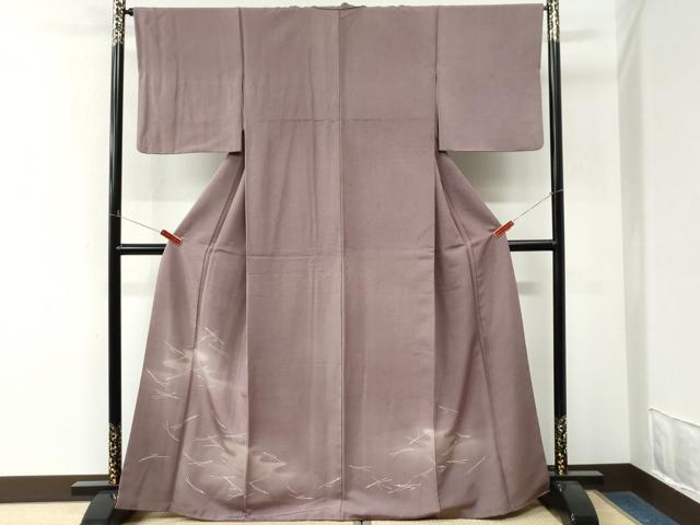 平和屋着物●色留訪問着　紬地　霞溢れ松葉文　正絹　逸品　CABM4387yc