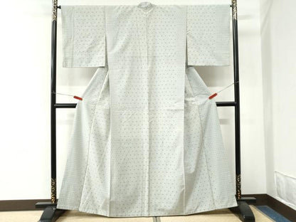 平和屋着物●上質な紬　十字絣　正絹　逸品　CABM4388yc