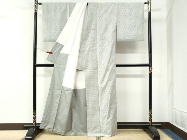 平和屋着物●上質な紬　十字絣　正絹　逸品　CABM4388yc