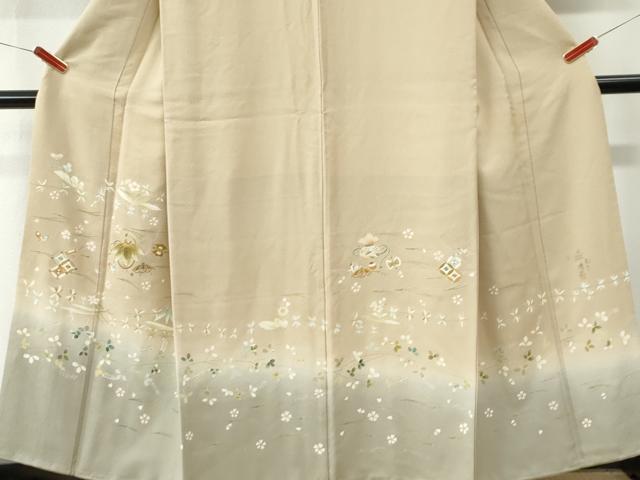 平和屋着物●訪問着　作家物　駒刺繍　宝尽くし舞花文　金彩　正絹　逸品　CABM4390yc