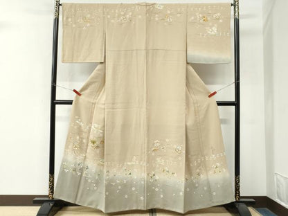 平和屋着物●訪問着　作家物　駒刺繍　宝尽くし舞花文　金彩　正絹　逸品　CABM4390yc