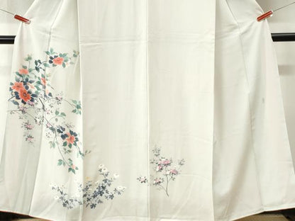 平和屋着物●訪問着　友禅　作家物　枝花文　正絹　逸品　CABM4392yc