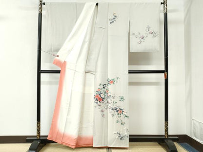平和屋着物●訪問着　友禅　作家物　枝花文　正絹　逸品　CABM4392yc