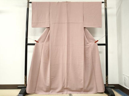 平和屋着物●上質な色無地　石竹色　正絹　逸品　CABM4393yc