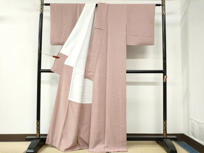 平和屋着物●上質な色無地　石竹色　正絹　逸品　CABM4393yc