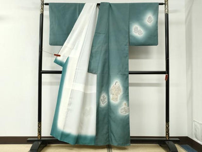 平和屋着物●京の名門・菱屋六右ェ門　紬　訪問着　能　正絹　逸品　CABM4394yc