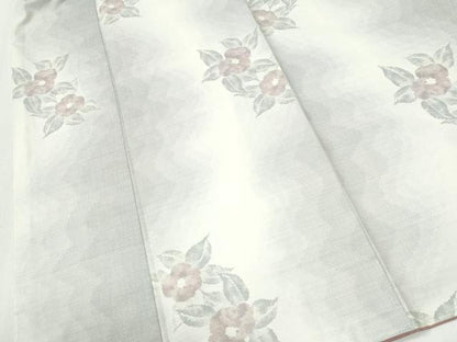 平和屋着物●本場大島紬　白大島　9マルキ　草花文　正絹　逸品　未使用　CABM4396yc