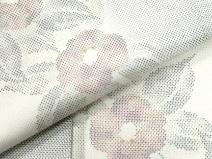 平和屋着物●本場大島紬　白大島　9マルキ　草花文　正絹　逸品　未使用　CABM4396yc