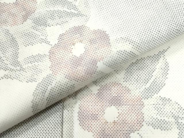 平和屋着物●本場大島紬　白大島　9マルキ　草花文　正絹　逸品　未使用　CABM4396yc