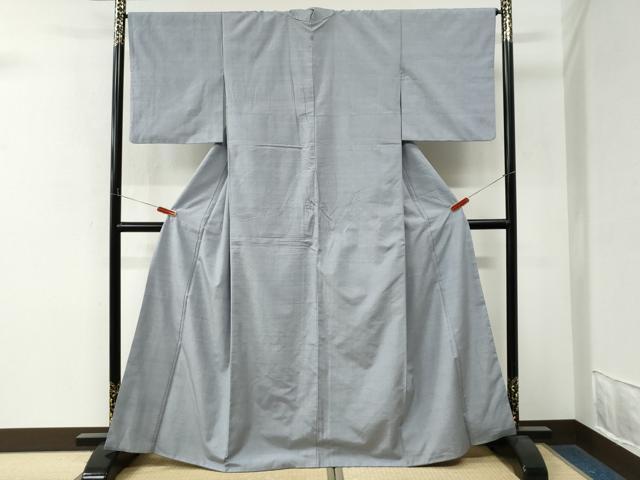 平和屋着物●結城紬　色無地　淡藤色　正絹　逸品　CABM4400yc