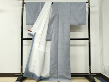 平和屋着物●結城紬　色無地　淡藤色　正絹　逸品　CABM4400yc