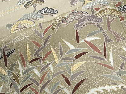 平和屋着物●訪問着　駒刺繍　浜松舟文　暈し染め　金彩　正絹　逸品　未使用　CABM4408yc