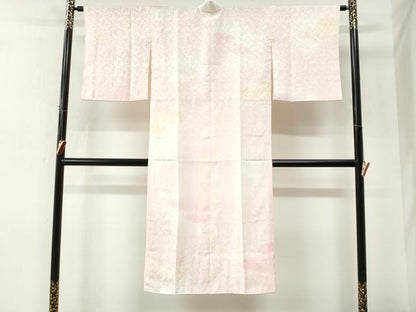 平和屋着物●長襦袢　無双仕立て　雲取り舞桜地紋　暈し染め　正絹　逸品　CABM4414yc