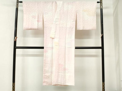 平和屋着物●長襦袢　無双仕立て　雲取り舞桜地紋　暈し染め　正絹　逸品　CABM4414yc