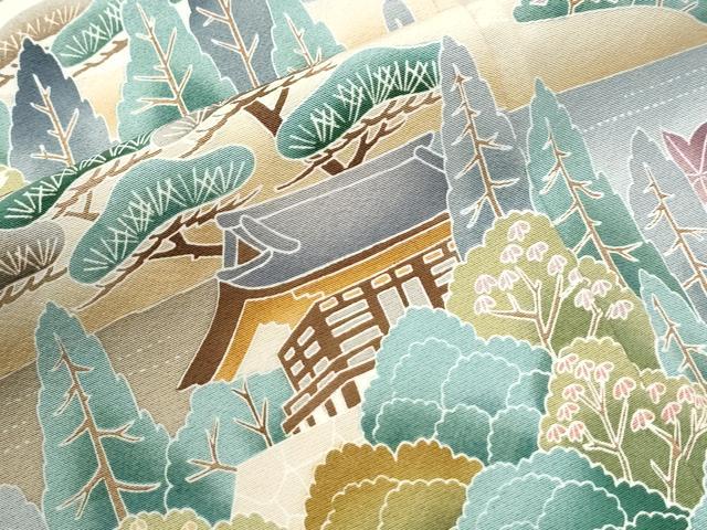 平和屋着物●豪華色留袖　友禅　遠山樹林風景文　暈し染め　正絹　逸品　CABM4415yc