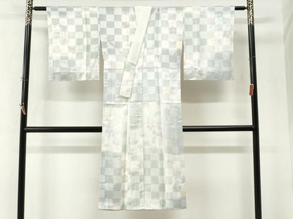 平和屋着物●長襦袢　無双仕立て　作家物　はな市松　暈し染め　正絹　逸品　未使用　CABM4418yc