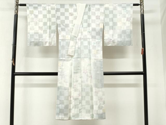 平和屋着物●長襦袢　無双仕立て　作家物　はな市松　暈し染め　正絹　逸品　未使用　CABM4418yc
