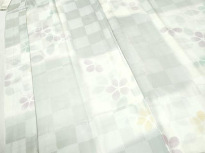 平和屋着物●長襦袢　無双仕立て　作家物　はな市松　暈し染め　正絹　逸品　未使用　CABM4418yc