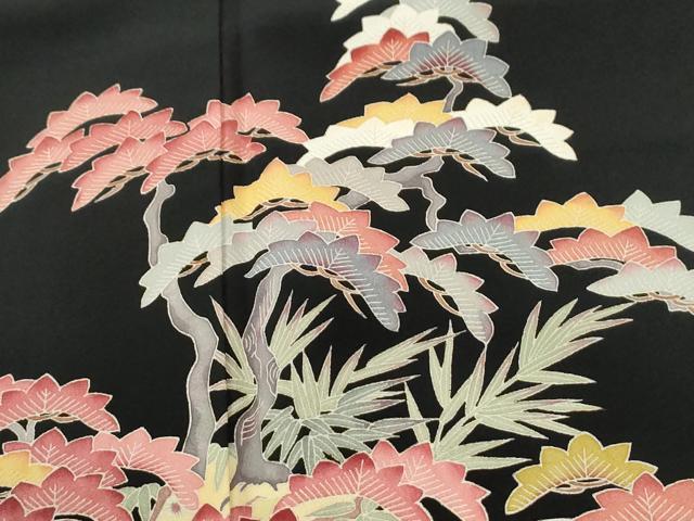 平和屋着物●本加賀友禅作家　白坂幸蔵　黒留袖　浜松文　ロング丈　正絹　逸品　CABM4422yc