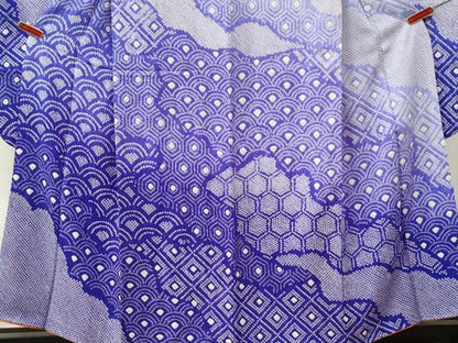 平和屋着物●豪華振袖　総絞り　青海波吉祥文　正絹　逸品　CABM4424yc