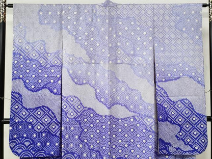 平和屋着物●豪華振袖　総絞り　青海波吉祥文　正絹　逸品　CABM4424yc