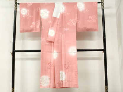 平和屋着物●長襦袢　無双仕立て　光琳椿地紋　暈し染め　正絹　逸品　CABM4425yc