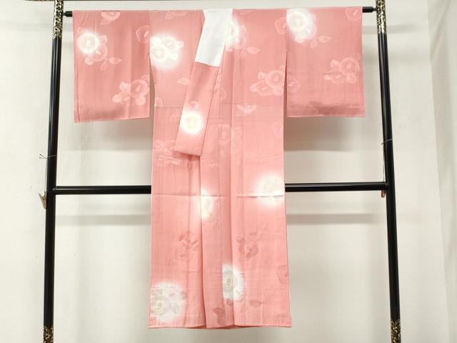 平和屋着物●長襦袢　無双仕立て　光琳椿地紋　暈し染め　正絹　逸品　CABM4425yc