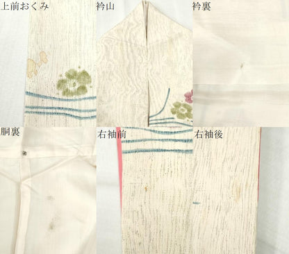 平和屋着物●上質な小紋　紬地　霞舞花文　正絹　逸品　CABM4431yc