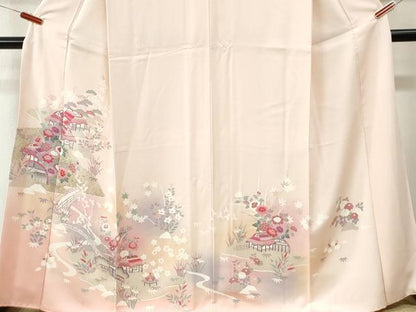 平和屋着物●訪問着　渡り橋風景文　暈し染め　正絹　逸品　CABM4432yc