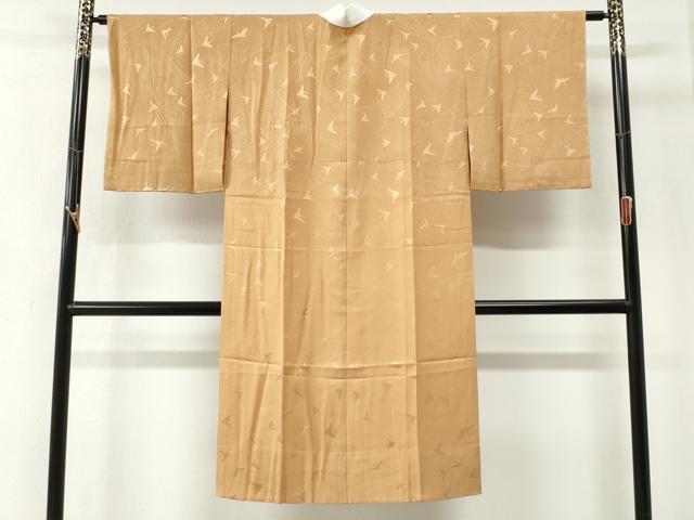 平和屋着物●長襦袢　無双仕立て　立波飛鶴地紋　杏色　やまと誂製　正絹　逸品　CABM4450yc