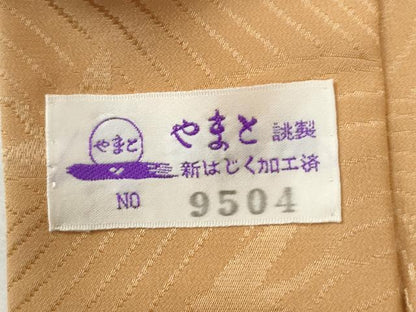 平和屋着物●長襦袢　無双仕立て　立波飛鶴地紋　杏色　やまと誂製　正絹　逸品　CABM4450yc