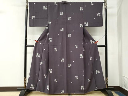平和屋着物●上質な小紋　市松兎吉祥文　正絹　逸品　CABM4451yc