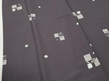 平和屋着物●上質な小紋　市松兎吉祥文　正絹　逸品　CABM4451yc